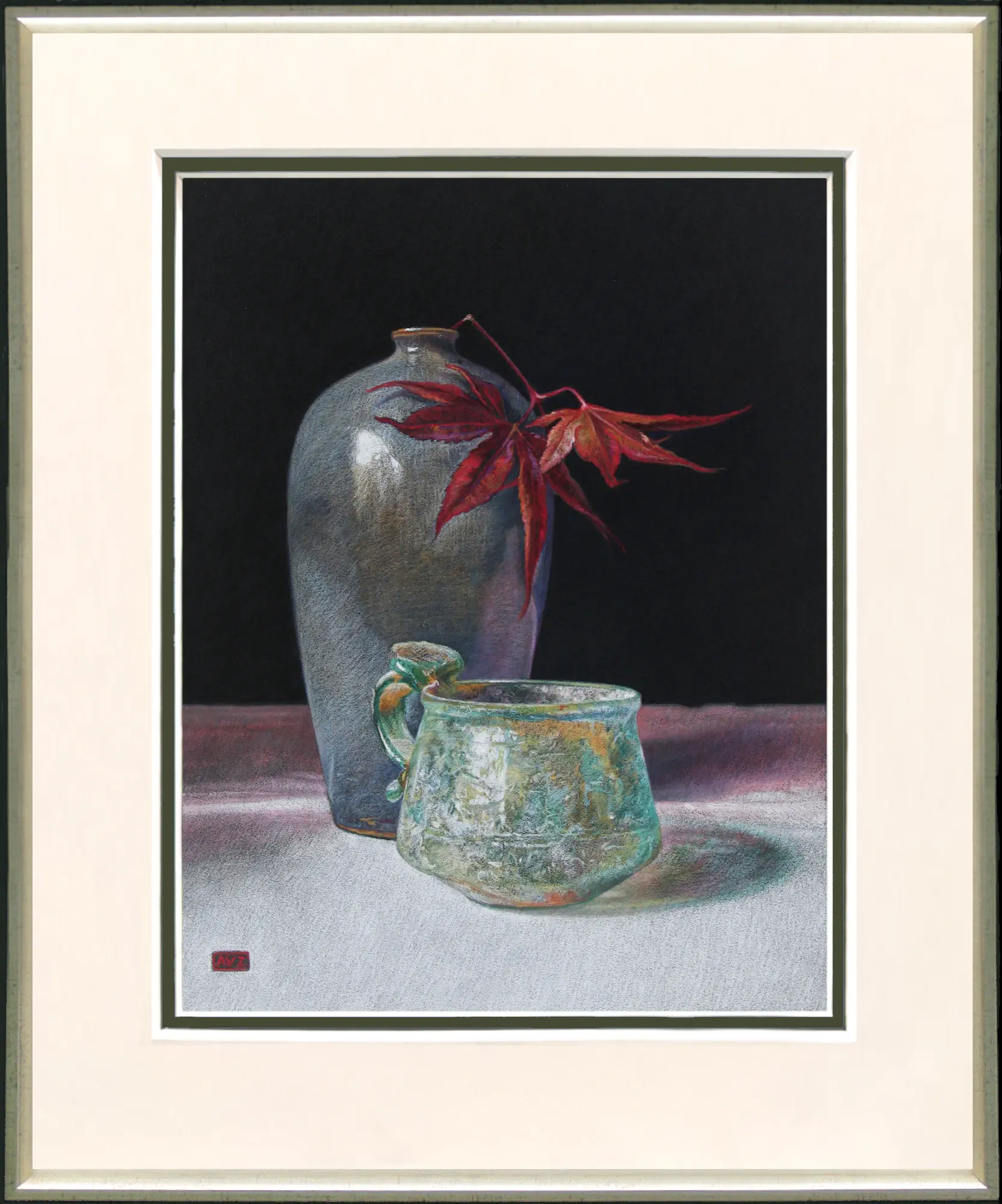 Roman glass with Chinese vase