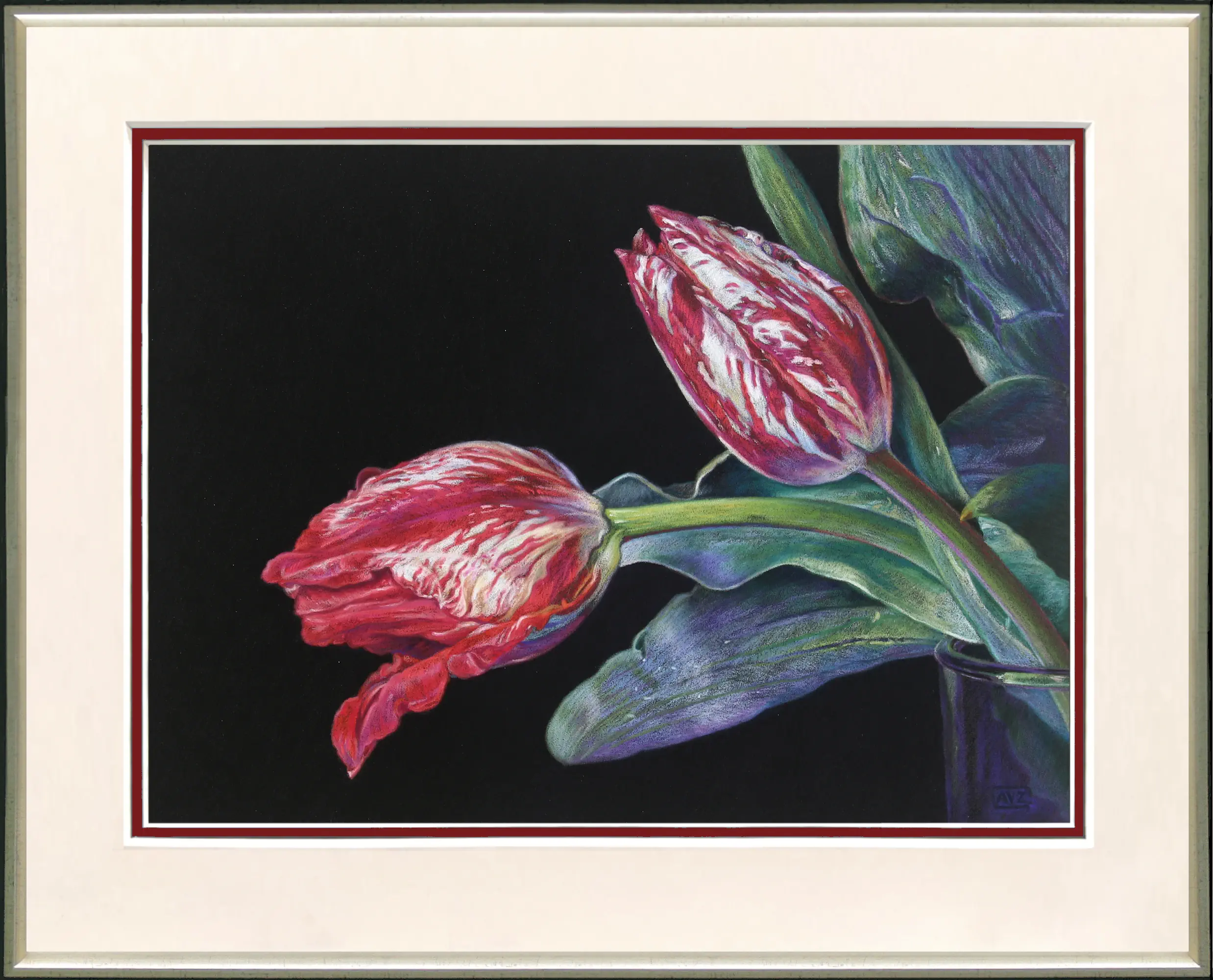 Tulips in glass