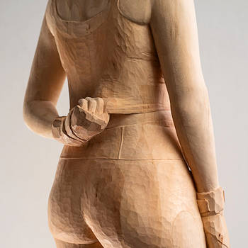 My hands van Boris Paval Conen | figuur beeld in hout unicum 49 cm hoog