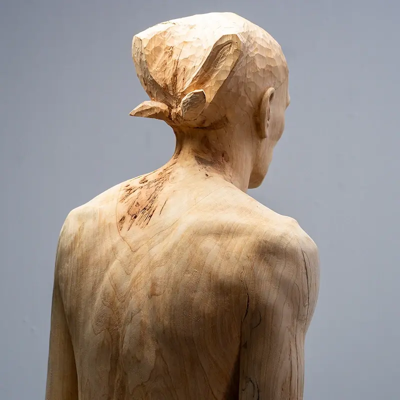 Michele van Boris Paval Conen | figuur beeld in hout unicum 70 cm hoog