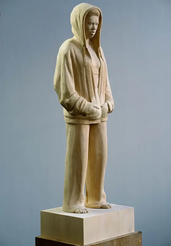 Senne II by Boris Paval Conen | figure sculpture in wood unique 90 cm high