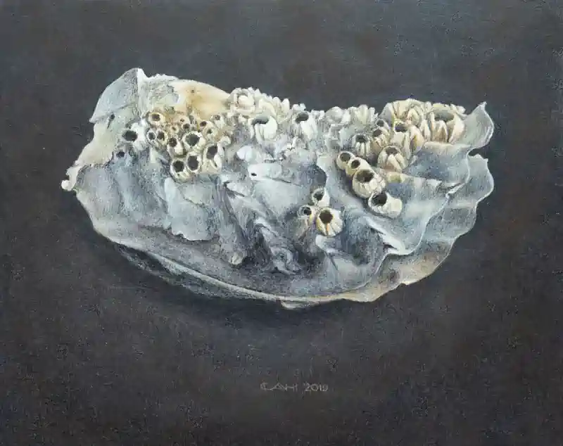 Souvenir I van Chris Herenius | stilleven schilderij in acrylverf op paneel 24 x 29 cm