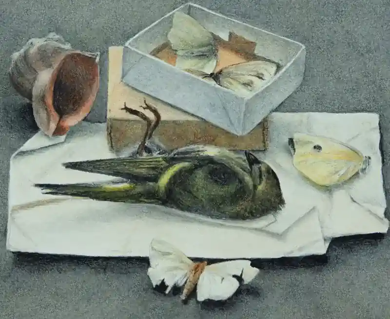 Verstild van Chris Herenius | stilleven schilderij in aquarel op papier 31 x 32 cm