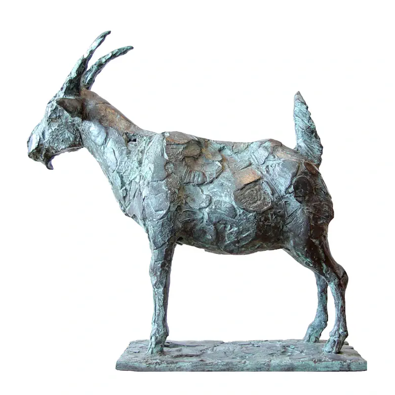 Bergziege von Coba Koster | tier Skulptur in Bronze Auflage 8 59 cm breit x 56 cm hoch