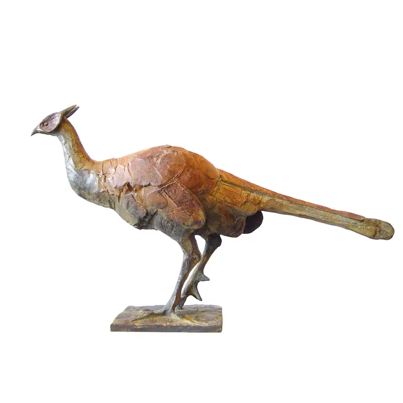 Pheasant by Coba Koster | animal sculpture in bronze edition of 8 40 cm high and 66 cm wide