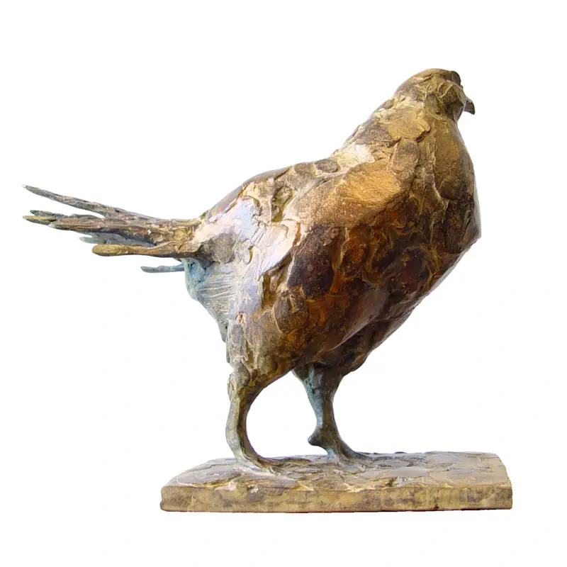 Grouse by Coba Koster | animal sculpture in bronze edition of 8 35 cm wide and 29 cm high