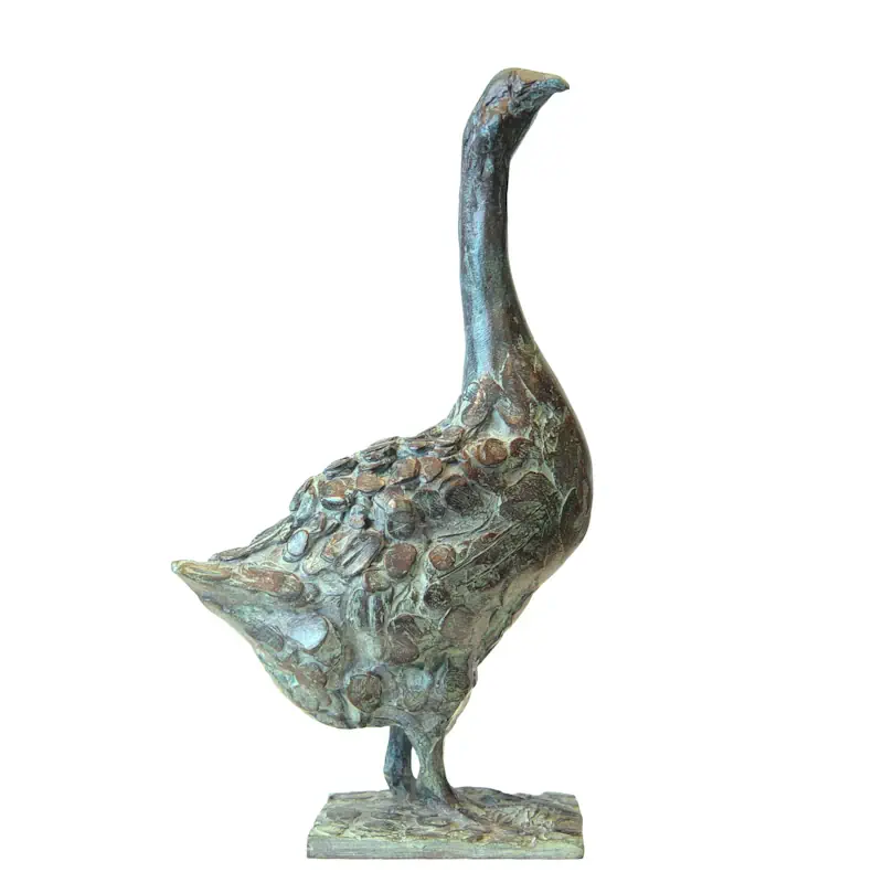 Small goose by Coba Koster | animal sculpture in bronze edition of 25 28 cm high