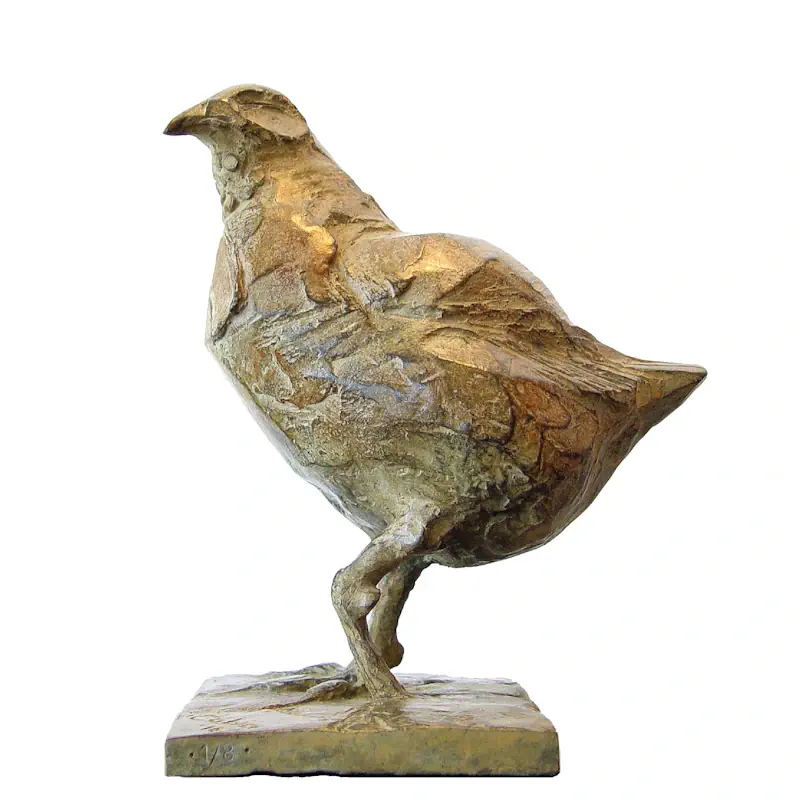 Quail by Coba Koster | animal sculpture in bronze edition of 8 22 cm high and 17 cm wide