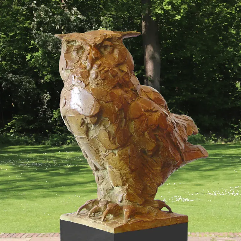 Uhu von Coba Koster | tier Skulptur in Bronze Auflage 8 46 cm hoch x breit