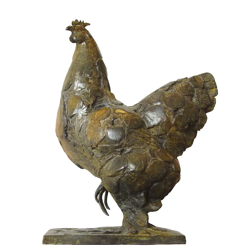 Säbel Huhn von Coba Koster | tier Skulptur in Bronze Auflage 8 42 cm hoch x 32 cm breit