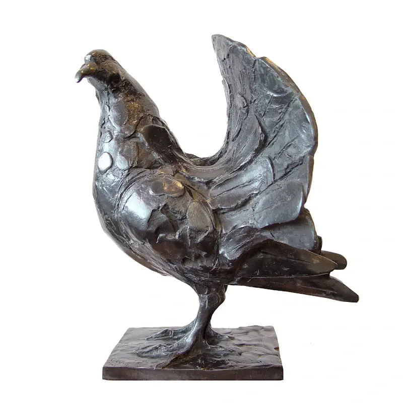 Pigeon by Coba Koster | animal sculpture in bronze edition of 10 27 cm high and 23 cm wide