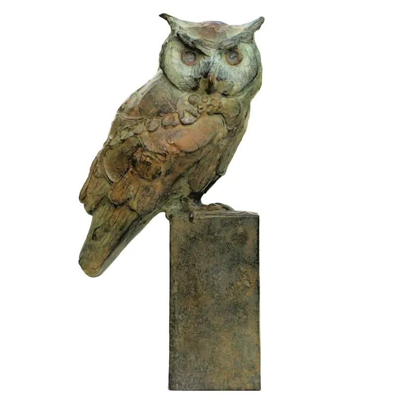 Weißbackeneule von Coba Koster | tier Skulptur in Bronze Auflage 8 37 cm hoch