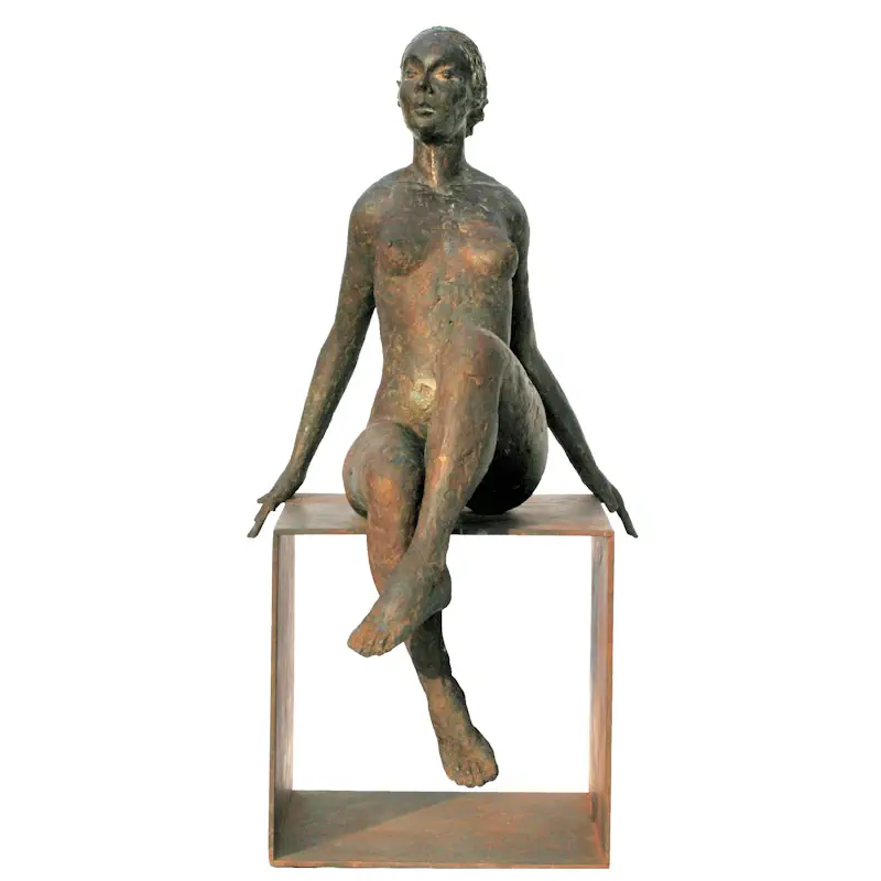 L'Été by Edward Vandaele | figure sculpture in bronze edition of 8 50 cm high
