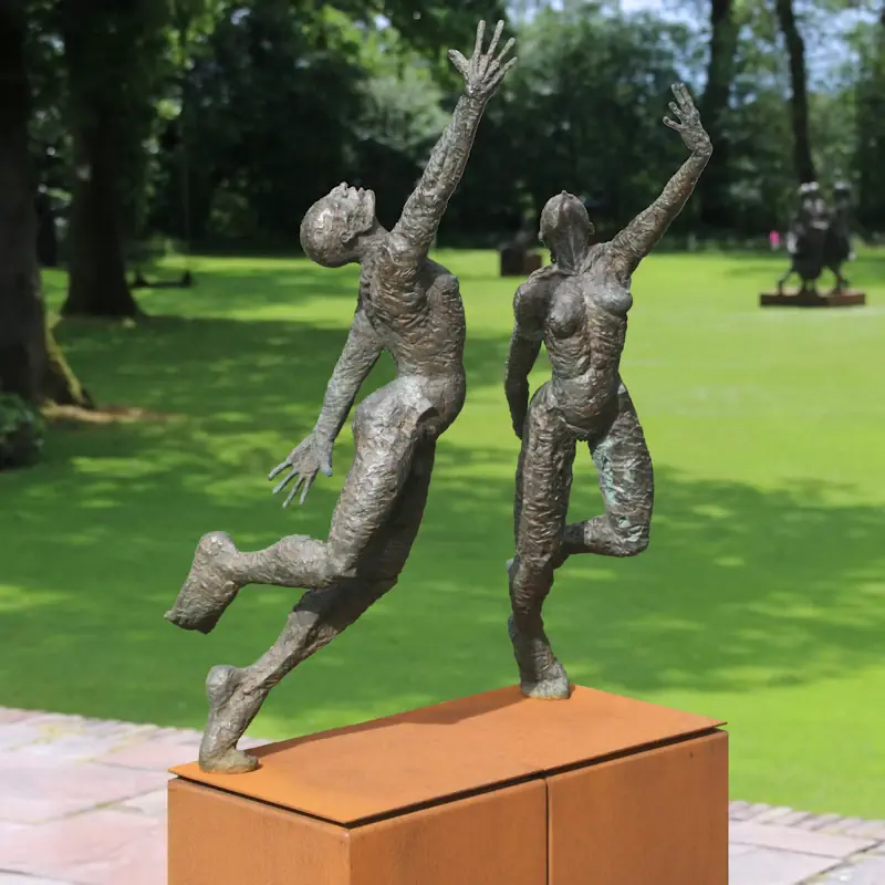 Ode & Praise by Edward Vandaele | figure sculpture in bronze edition of 8 120 cm high