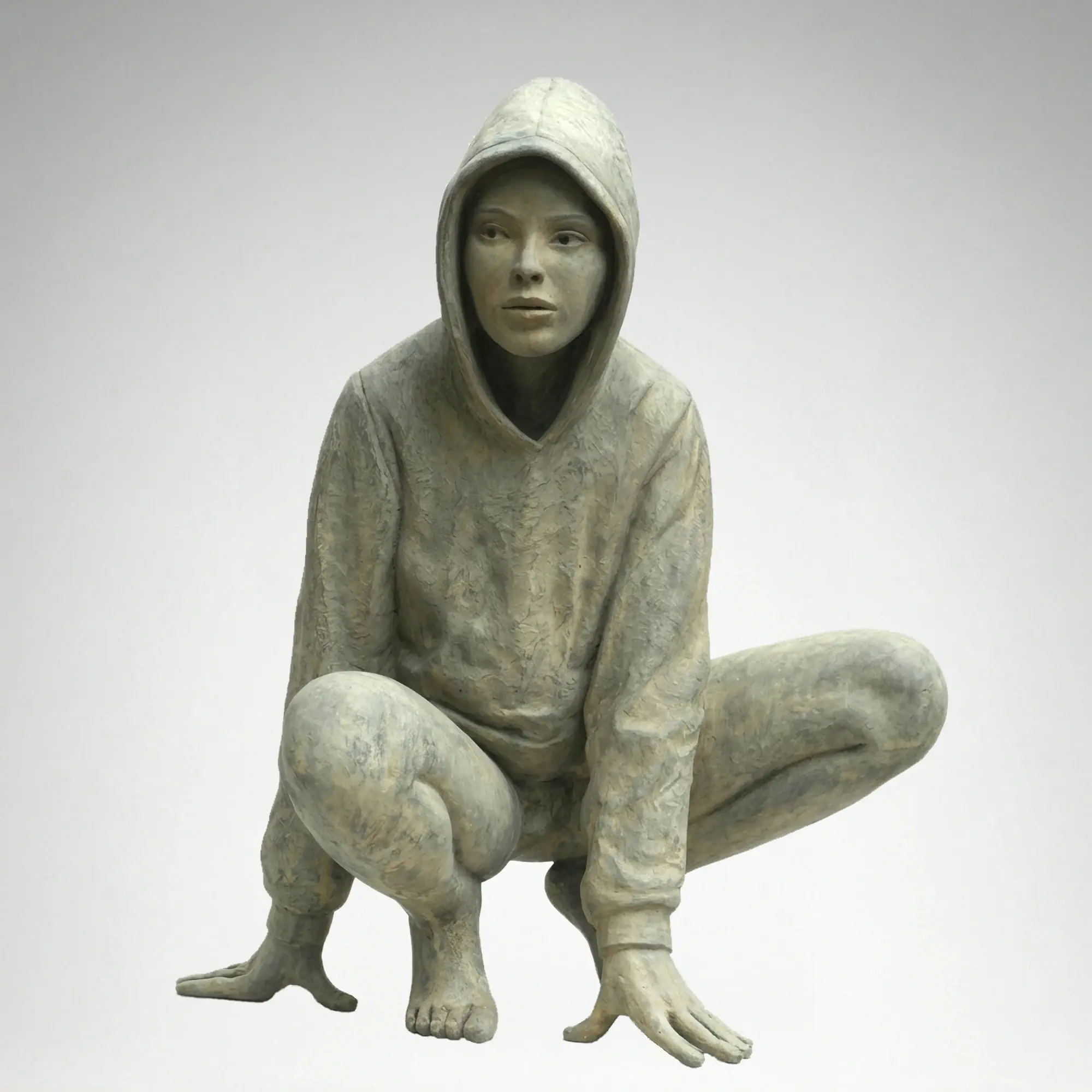 Hoodie II van Erwin Meijer | figuur beeld in brons oplage 8 48 cm hoog