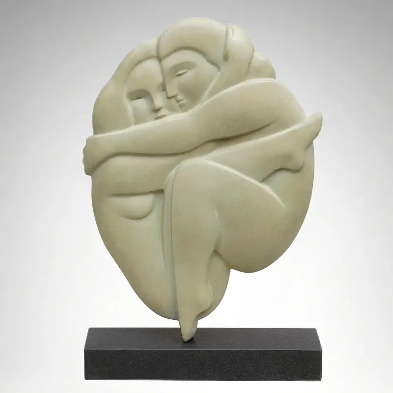 Hug by Erwin Meijer | figure sculpture in bronze edition of 8 39 cm high