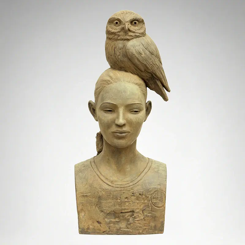 Uil van Erwin Meijer | figuur beeld in brons oplage 8 48 cm hoog