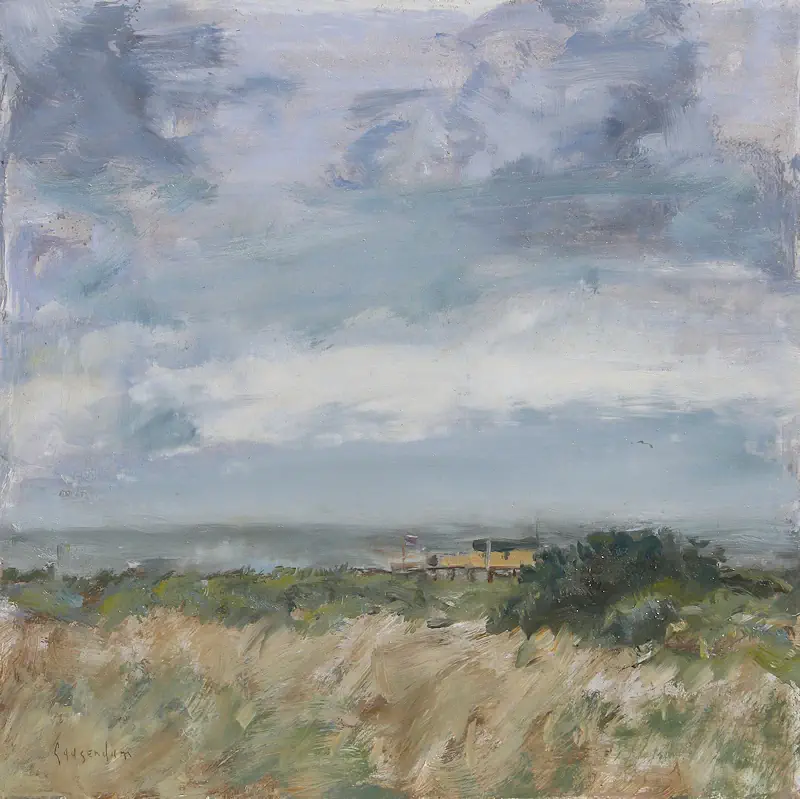 Ansicht von Flip Gaasendam | landschaft Gemälde in oel auf Holz 45 x 45 cm