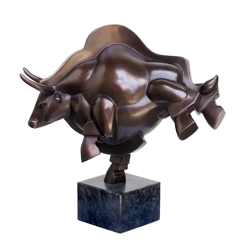 Bull Power II by Frans van Straaten | animal sculpture in bronze edition of 8 48 cm high x 60 cm wide