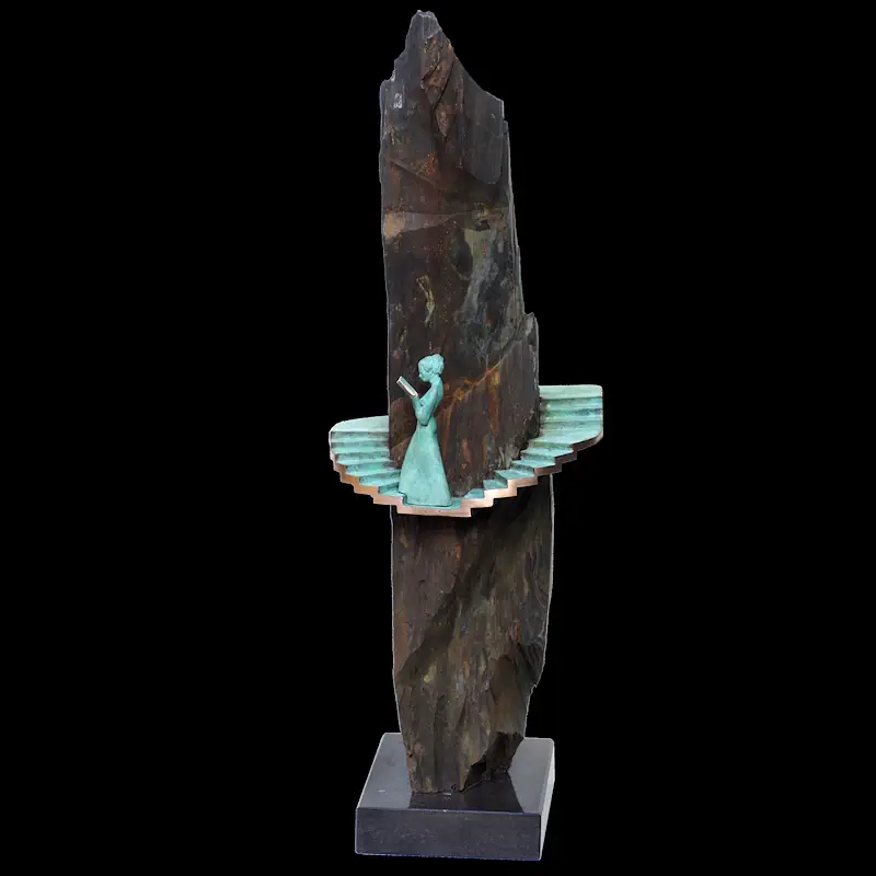 Endless joy by Frans van Straaten | figure sculpture in bronze unique 70 cm high
