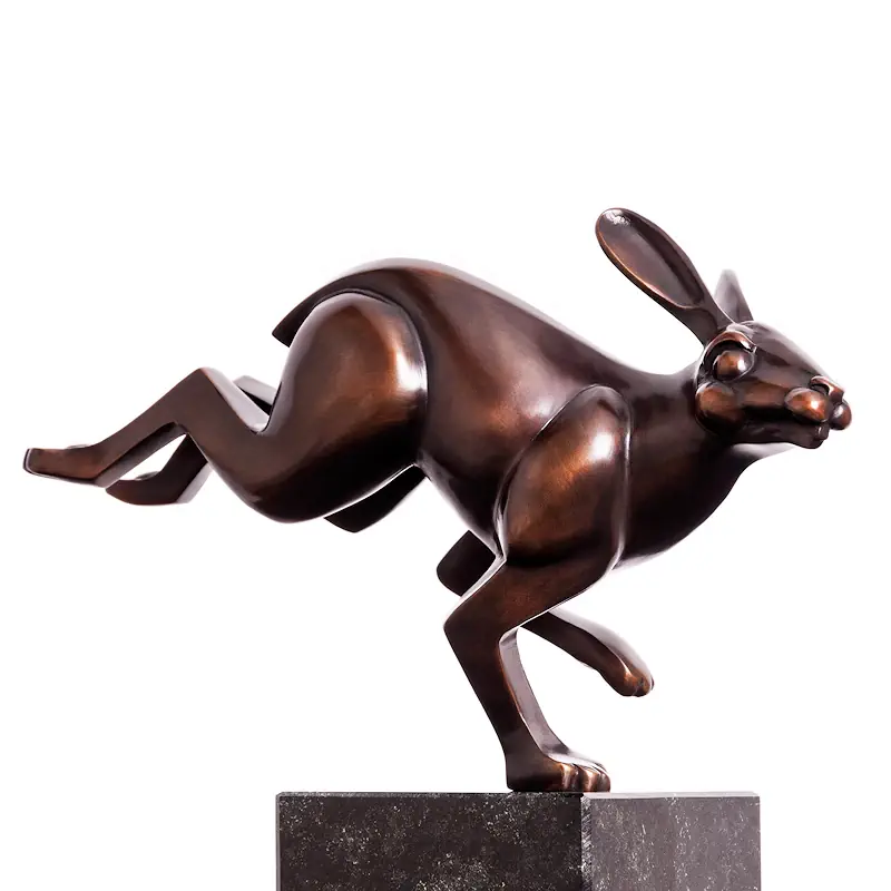 Haas van Frans van Straaten | dieren beeld in brons oplage 8 27 cm hoog