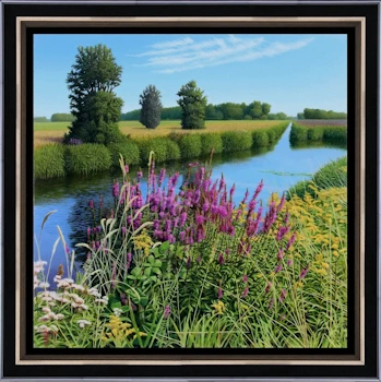 Der bunte Rand von Hans Parlevliet | landschaft GemÃ¤lde in oel auf Holz 53 x 53 cm
