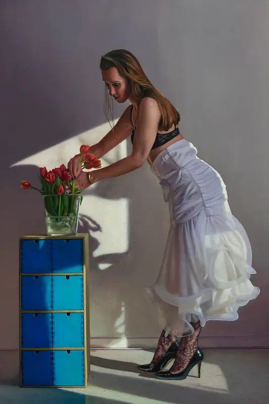 Blumen anordnen von Herman Tulp | figur Gemälde in Öl auf Holz 53 x 73 cm