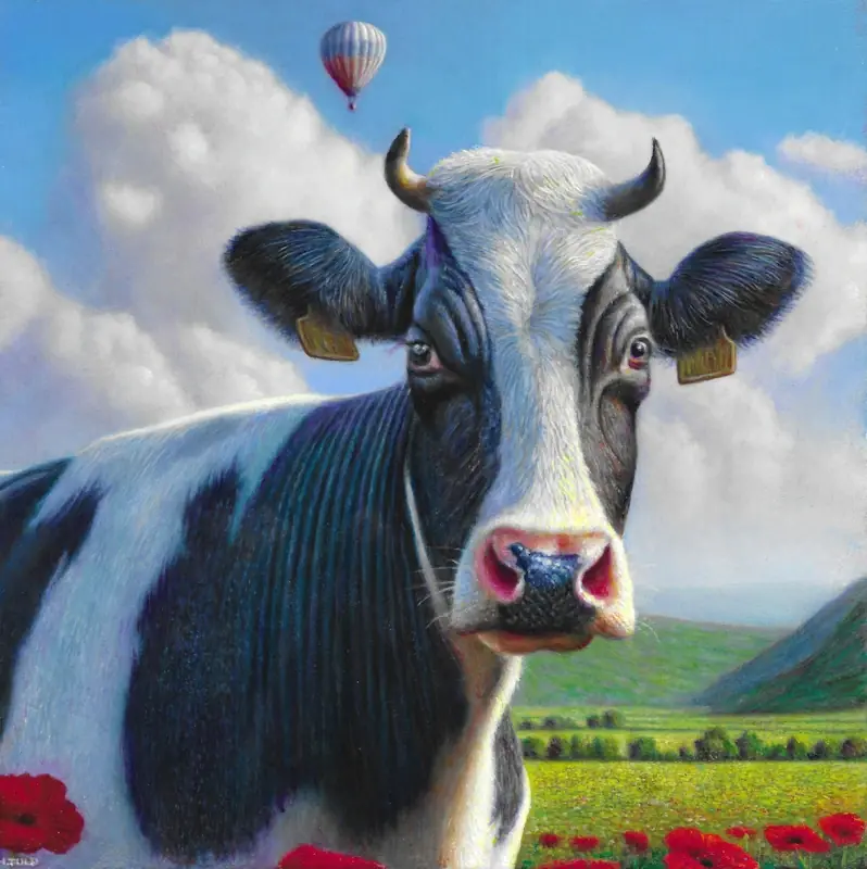 At high altitude by Herman Tulp | animal painting in oil on panel 32 x 32 cm