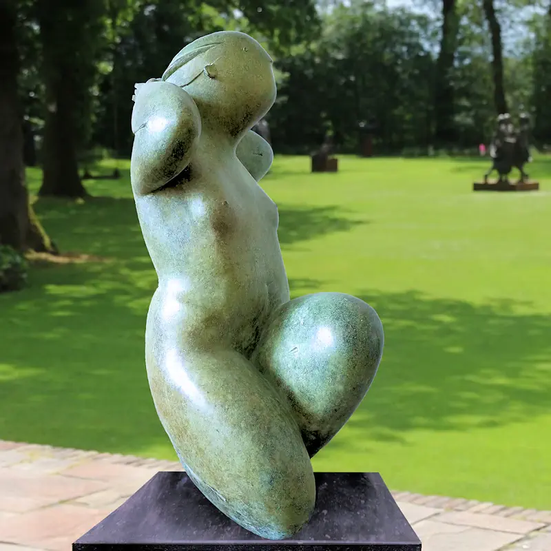 Emma by Jan de Graaf | figure sculpture in bronze edition of 8 65 cm high and 30 cm wide