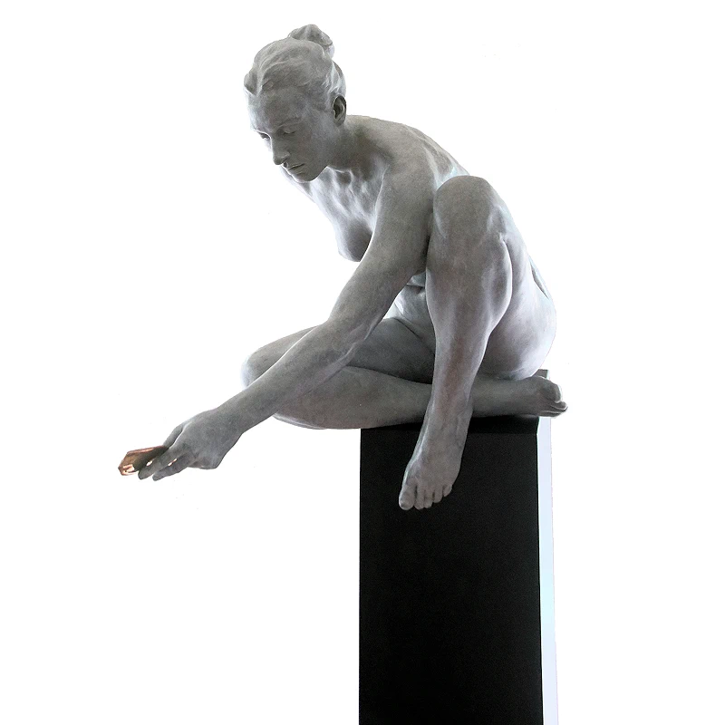 Missing Piece S by Jana Buttner | figure sculpture in bronze edition of 10 160 cm high x 35 cm wide