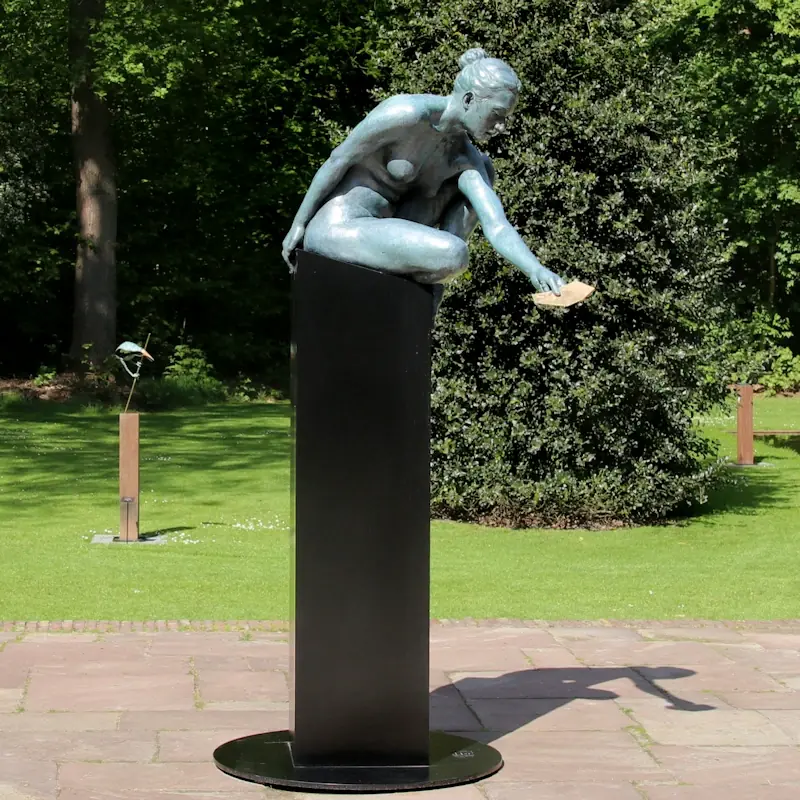 Missing Piece by Jana Buttner | figure sculpture in bronze edition of 8 220 cm high x 95 cm wide
