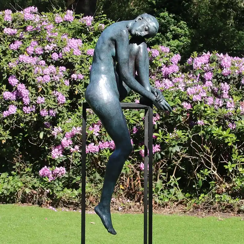 Reflection by Jana Buttner | figure sculpture in bronze edition of 8 150 cm high x 55 cm wide