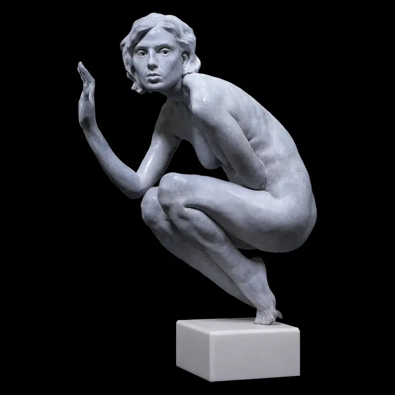Trapped by Jana Buttner | figure sculpture in bronze edition of 8 72 cm high x 50 cm wide