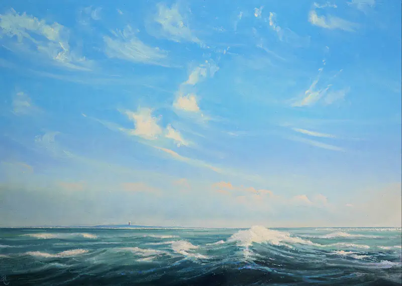 Island by Janhendrik Dolsma | landscape painting in oil paper on panel (marouflaged) 57 x 77 cm