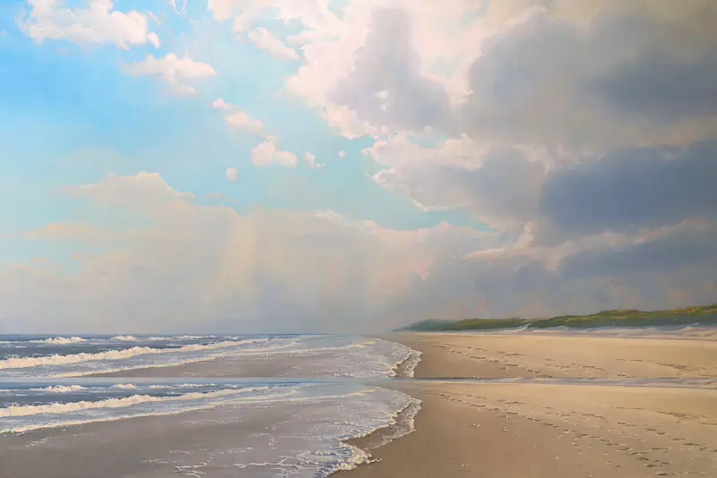 Clearing Showers by Janhendrik Dolsma | landscape painting in oil on panel 95 x 155 cm