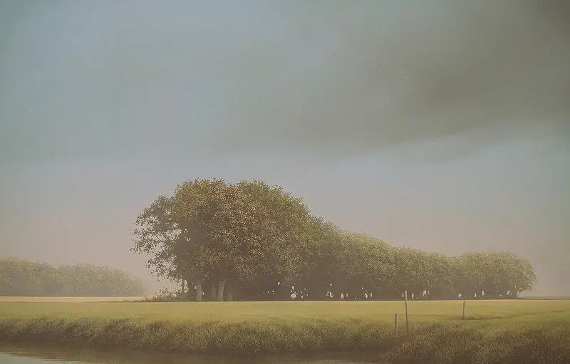 Westerwolde von Johan Abeling | landschaft Gemälde in Öl auf Holz 37 x 51 cm