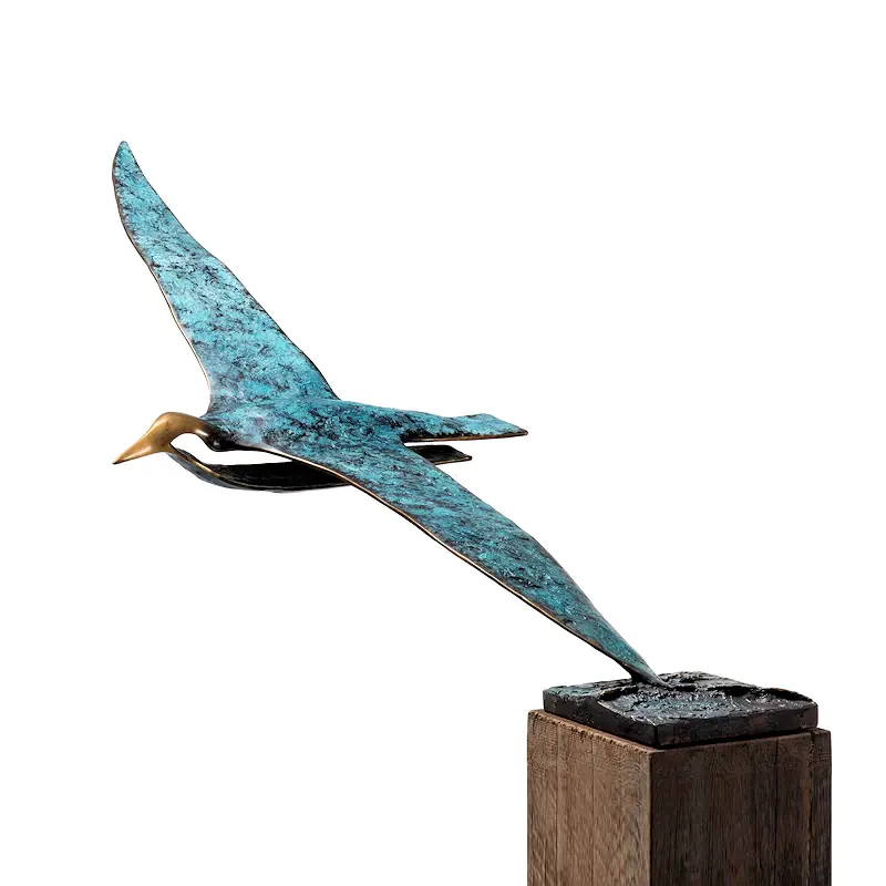 Albatros Odyssee 2: Durchstreifen der Südsee von Leon Veerman | tier Skulptur in Bronze Auflage 8 150 cm hoch