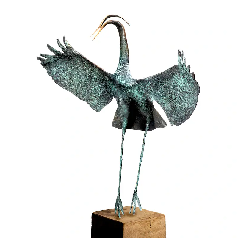 Tanz des Kranichs von Leon Veerman | tier Skulptur in Bronze Auflage 8 165 cm hoch