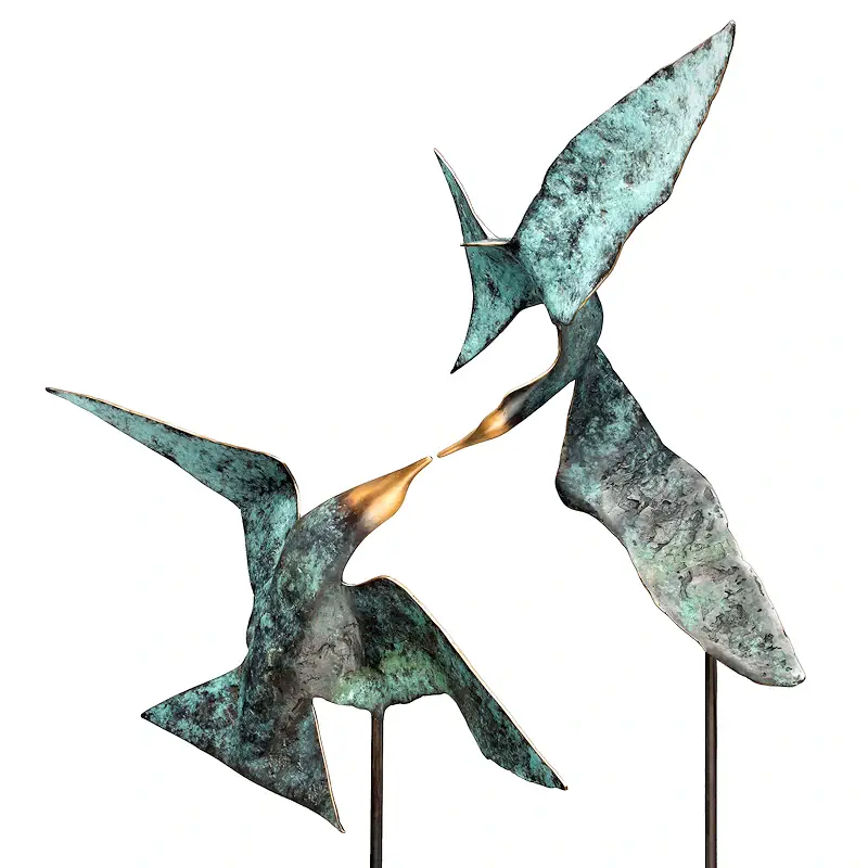 Liebe liegt in der Luft von Leon Veerman | tier Skulptur in Bronze Auflage 8 200 cm hoch x 100 cm breit
