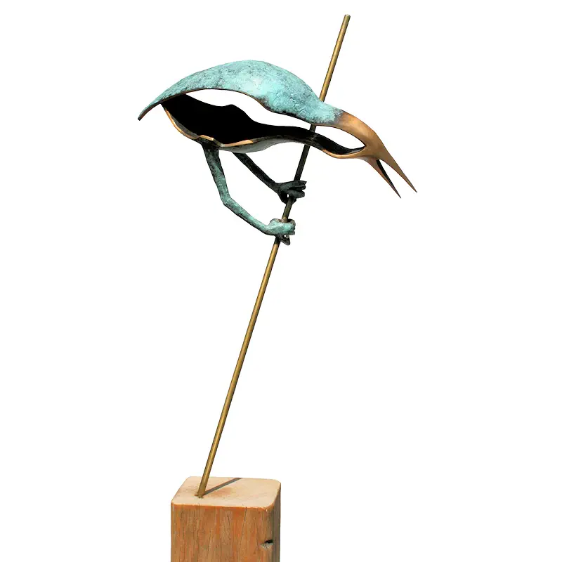 Watching and waiting by Leon Veerman | animal sculpture in bronze edition of 8 164 cm high