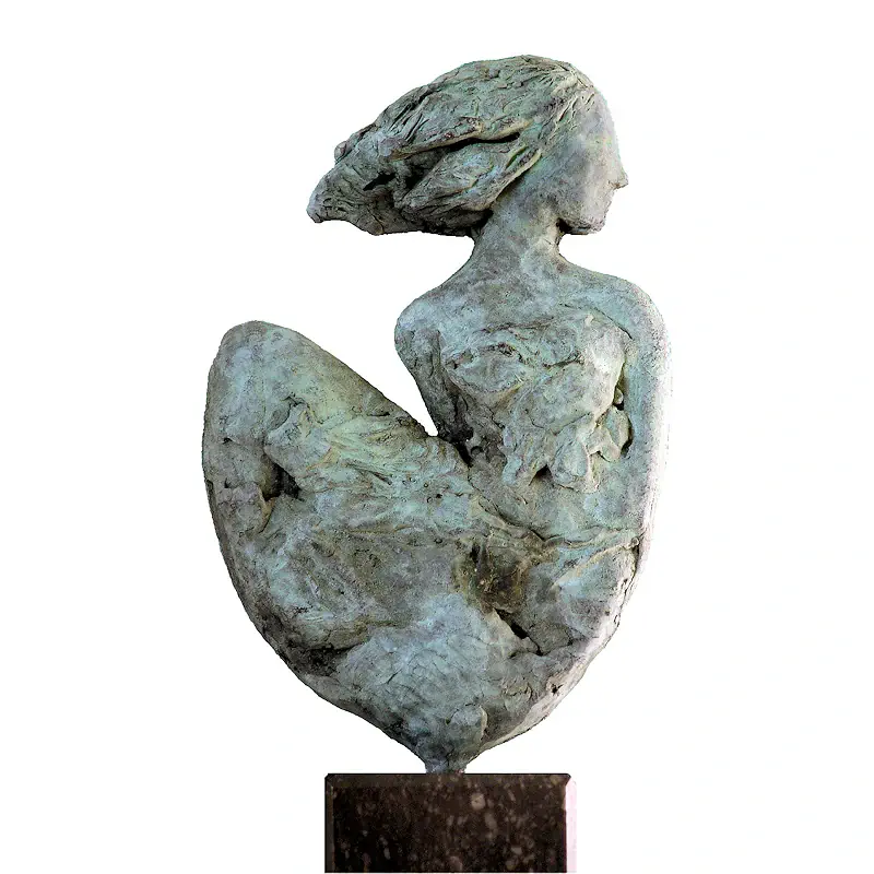 Looking back van Marion Visione | figuur beeld in brons oplage 12 25 cm hoog