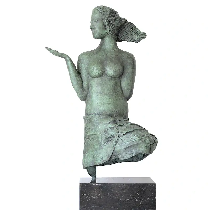 Future by Marion Visione | figure sculpture in bronze edition of 12 63 cm high