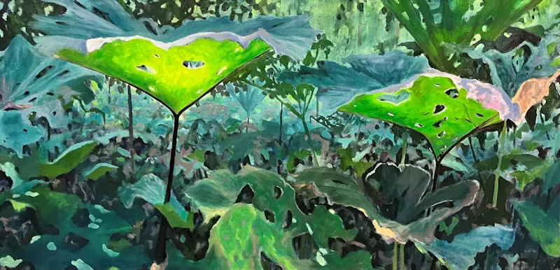Butterburworld IV by Marjet Visscher | landscape painting in oil on canvas 65 x 125 cm