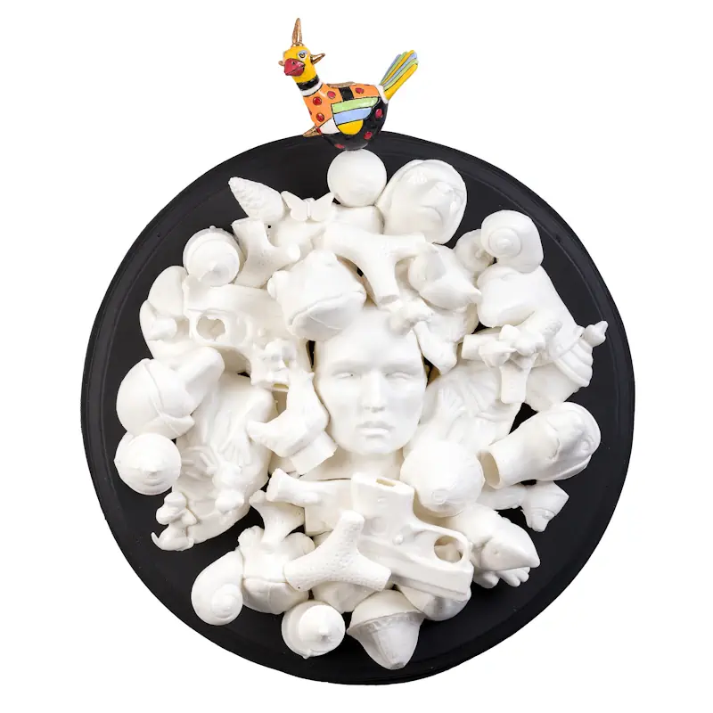 Circle of China Sky von Peter Hiemstra | figur Skulptur in keramik Unikat 36 cm rund