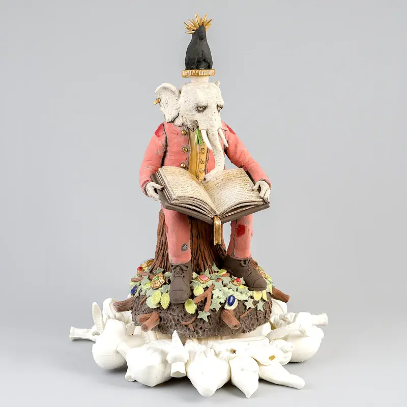 What we do not see von Peter Hiemstra | tier Skulptur in keramik Unikat 52 cm hoch