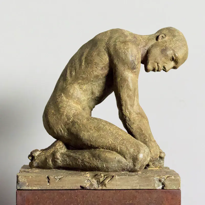 Ad Fontes van Philippe Timmermans | figuur beeld in brons oplage 8 29 cm hoog