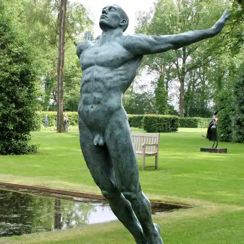 Nec timide, nec tumide van Philippe Timmermans | figuur beeld in kunsthars oplage 8 240 cm hoog