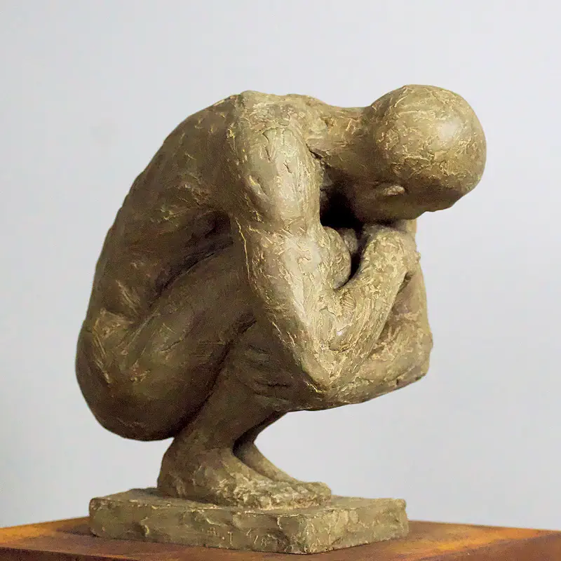 Nosce Te Ipsum van Philippe Timmermans | figuur beeld in brons oplage 8 24 cm hoog